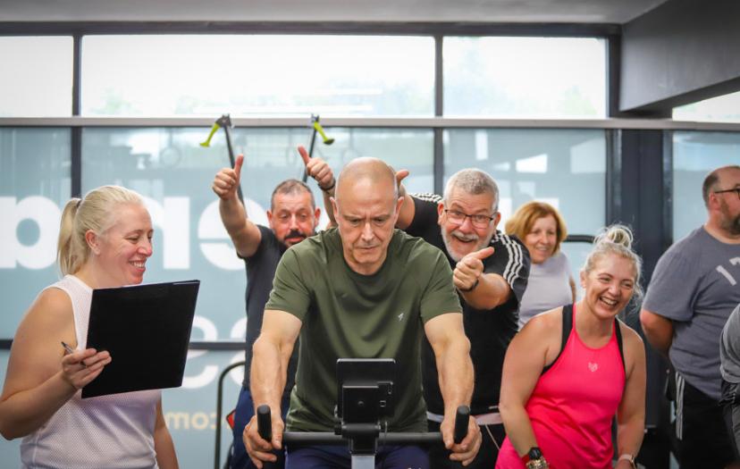 Spin class group at Universal Fitness Stoke-on-Trent